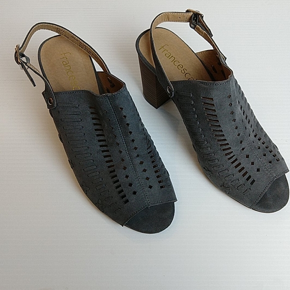 Francesca's Collections Shoes - Francesca's Grey Lazer Cut Cage Heels 9 EUC